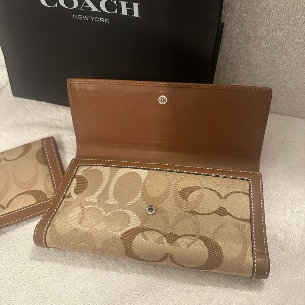 Coach optic 2 piece wallet